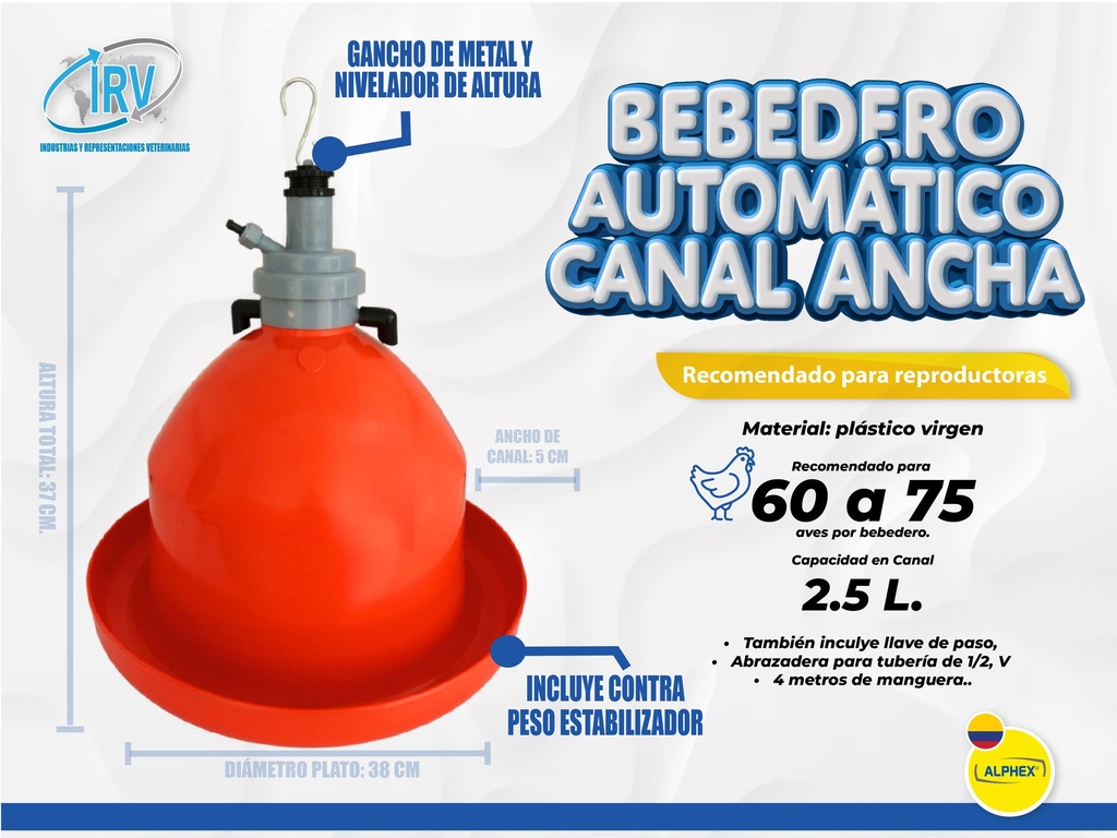 Bebedero Automático Canal Ancha